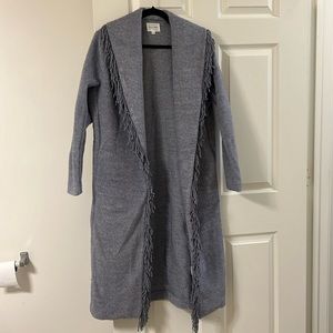 Line and Dot Fringe Jacket Small Blue